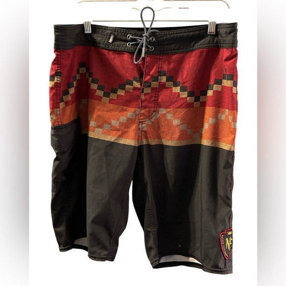 Vans Men’s Nathan Fletcher Board Short Trunks - Sz 34 - Aztec - Picture 1 of 8